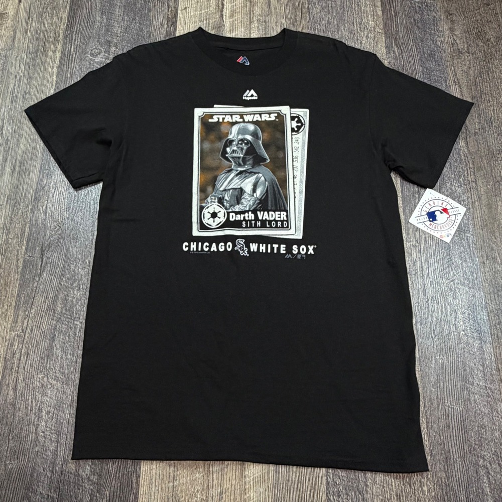 Majestic Chicago White Sox Star Wars Men M Black Darth Vader Graphic Tee NWT